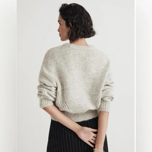 Madewell Wool-Blend Wedge Sweater in Light Beige Size XXS - Picture 2 of 10